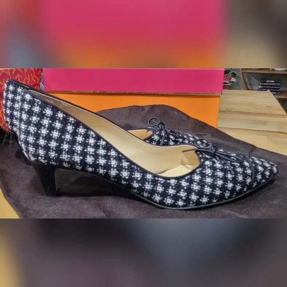 Kate Spade Black and White Tweed Flats - Picture 5 of 6